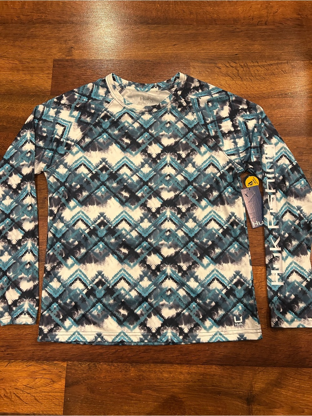 NWT Huk Fishing Roy Troy Persuit Long Sleeve T-Shirt Womens Size M Blue SPF 50+